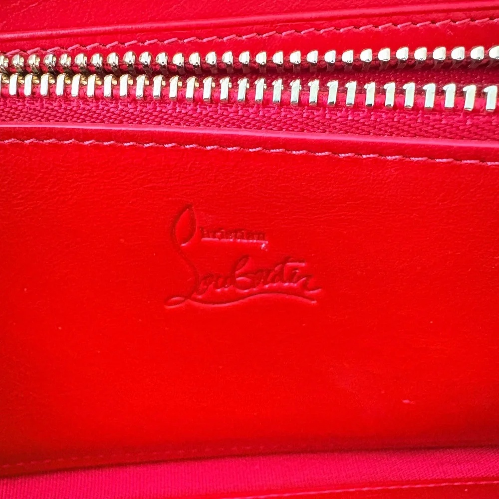 Christian Louboutin‎ Panettone Bubble Gum Pink Studded Zippy Wallet - Picture 13 of 16